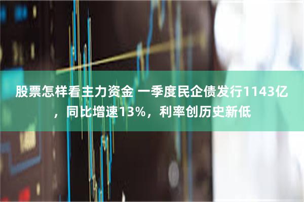 股票怎样看主力资金 一季度民企债发行1143亿，同比增速13%，利率创历史新低