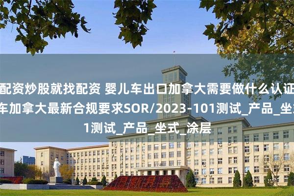 配资炒股就找配资 婴儿车出口加拿大需要做什么认证？婴儿车加拿大最新合规要求SOR/2023-101测试_产品_坐式_涂层