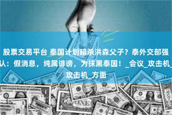 股票交易平台 泰国计划暗杀洪森父子？泰外交部强烈否认：假消息，纯属诽谤，为抹黑泰国！_会议_攻击机_方面
