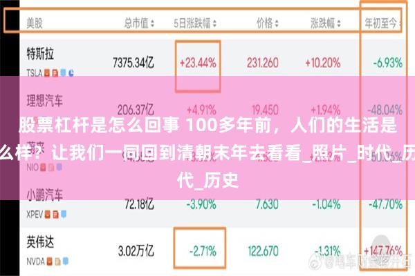 股票杠杆是怎么回事 100多年前，人们的生活是什么样？让我们一同回到清朝末年去看看_照片_时代_历史