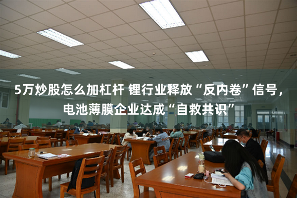 5万炒股怎么加杠杆 锂行业释放“反内卷”信号，电池薄膜企业达成“自救共识”